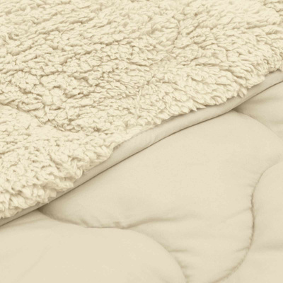 Zimowa Kołdra Kremowy 200 x 220 cm Mikrofibra i Fleece Teddy