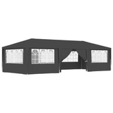 vidaXL Namiot imprezowy ze ściankami, 4x9 m, antracytowy, 90 g/m²