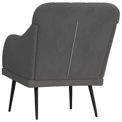 vidaXL Fotel, ciemnoszary, 63x76x80 cm, obity aksamitem