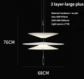 Nowoczesna Lampa Wisząca 3 warstwy LED Flamingo Parrot Czarny ADANI AD104B