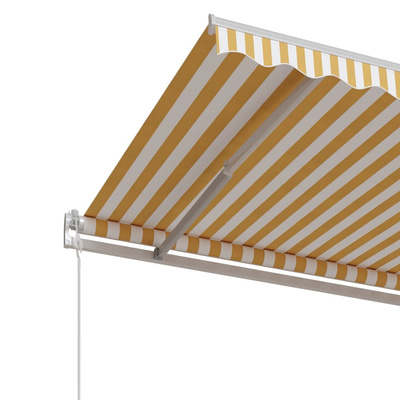 Automatycznie zwijana markiza, 500x350 cm, żółto-biała