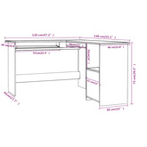 Biurko narożne, dąb sonoma, 120x140x75 cm