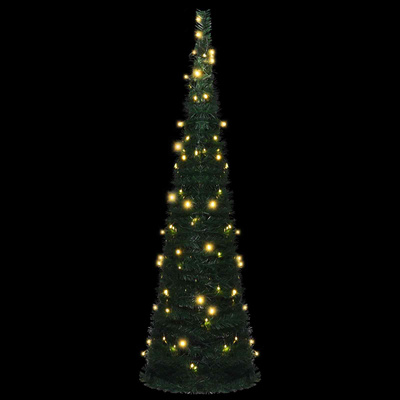 Choinka with LED String Lights Zielony 150 x 150 cm PVC