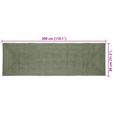 Dywany pokojowe Prostokątny Oliwkowy zielony 80 x 300 cm Juta