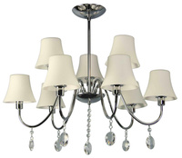 Lampa wisząca Sorento 9-punktowa szklano-metalowa do salonu nad stół chromowa