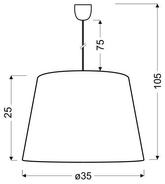 Lampa wisząca z abażurem Karen klasyczna tkaninowy abażur do salonu