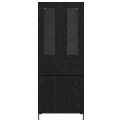 Highboard 2 szt. Czarny Dąb 69,5 x 34 x 180 cm