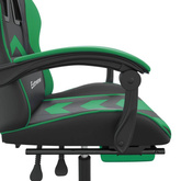 vidaXL Obrotowy fotel gamingowy z podnóżkiem, czarno-zielony model standard