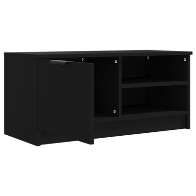 vidaXL Szafka pod TV, czarna, 80x35x36,5 cm, materiał drewnopochodny
