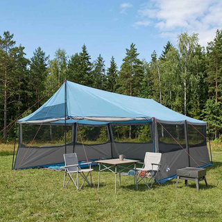 Namiot rodzinny niebieski 600 x 400 x 268 cm Poliester i Stal