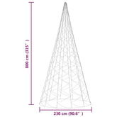 vidaXL Choinka do montażu na maszcie, 3000 zimnych białych LED, 800 cm
