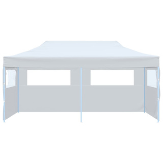 Składany namiot ze ścianami bocznymi, 3 x 6 m, stal, biały