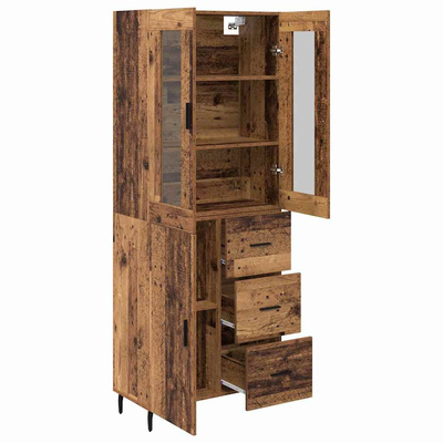 Highboard 2 szt. Stare drewno 69,5 x 34 x 180 cm