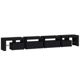 vidaXL Szafka pod TV z oświetleniem LED, czarna, 260x36,5x40 cm
