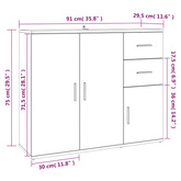 Szafka, biała, 91x29,5x75 cm, materiał drewnopochodny