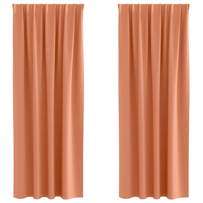 Firany blackout z kółkami 2 pcs terakota 225 x 140 cm Poliester