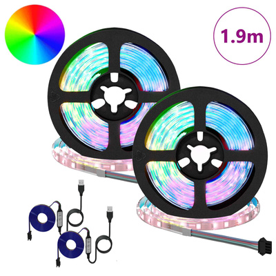 Taśma LED 2 pcs Czarny i przezroczysty 950 mm Miedź i plastik