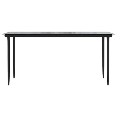 7-częściowy zestaw mebli ogrodowych, czarny, rattan PVC