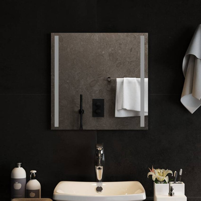 vidaXL Lustro łazienkowe z LED, 50x50 cm