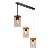 Lampa wisząca WELS ze szklanymi dymionymi kloszami - lampa nad stół do kuchni i jadalni