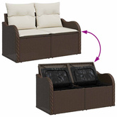 Sofa Ogrodowa z poduszką Brązowy 121 x 62 x 69cm polirattan