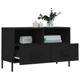vidaXL Szafka pod TV, czarna, 80x36x50 cm, materiał drewnopochodny wariant 6