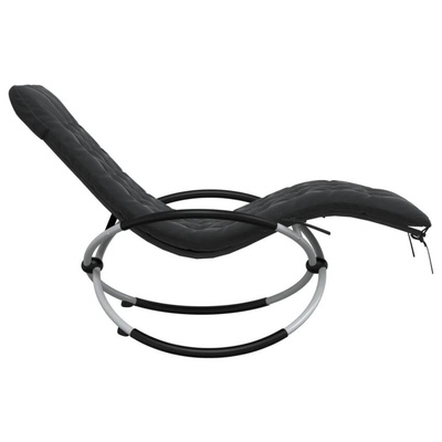 vidaXL Geometryczny leżak z poduszką, czarno-szary, stalowy