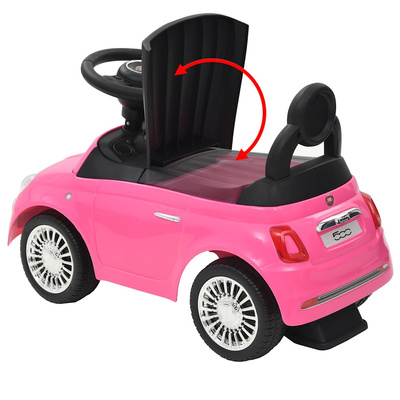 Samochód jeździk Fiat 500, różowy