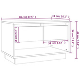 vidaXL Szafka pod TV, czarna, 70x41x44 cm, materiał drewnopochodny