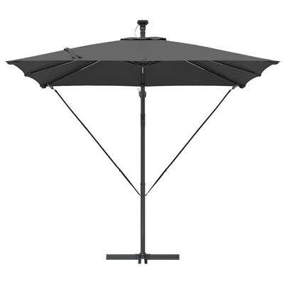 Parasol plażowy z paskami LED Antracyt 249 x 249 x 250 cm