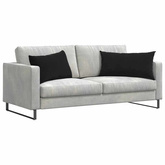 Poduszki na sofę 2 pcs Czarny 80 x 40 cm Tkanina sztruksowa