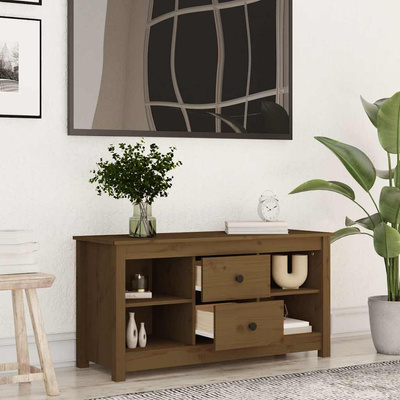 Szafka pod TV, miodowy brąz, 103x36,5x52 cm, drewno sosnowe