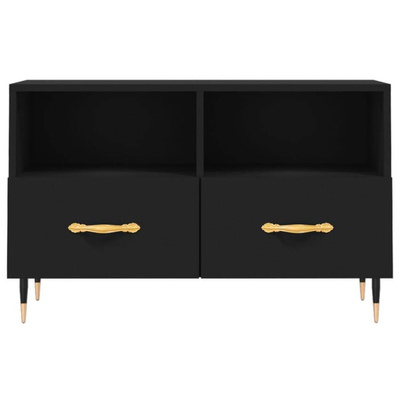 vidaXL Szafka pod TV, czarna, 80x36x50 cm, materiał drewnopochodny