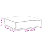 Poduszka Ciemnoszary 60 x 60 x 12 cm Materiał Oxford