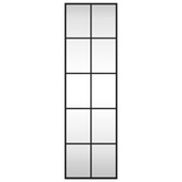 vidaXL Lustro ścienne, czarne, 30x100 cm, prostokątne, żelazo
