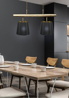 Lampa wisząca patyna podwójna czarny abażur 2x60W Milonga Candellu 32-53558