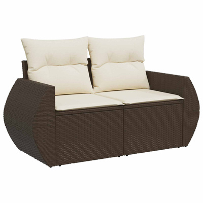 Zestaw Sof 6 szt. Brązowy i kremowy biały