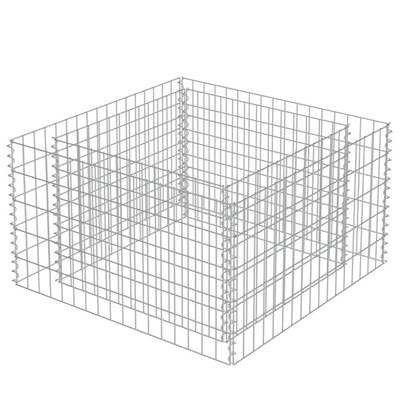 vidaXL Podwyższona donica gabionowa, galwanizowana stal, 90x90x50 cm