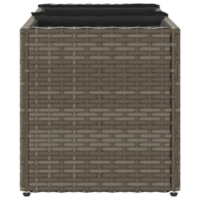 Donica ogrodowa z 3 wkładami, szara, 105x30x32 cm, rattan PE