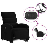 vidaXL Podnoszony fotel masujący, elektryczny, rozkładany, czarny