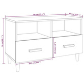 vidaXL Szafka pod TV, szarość betonu, 80x36x50 cm