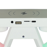 Lampka LED Gamingowa RGB głośnik ładowarka indukcyjna radio budzik zegar