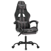 vidaXL Obrotowy fotel gamingowy z podnóżkiem, czarno-szary model standard