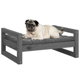 vidaXL Legowisko dla psa, szare, 65,5x50,5x28 cm, lite drewno sosnowe