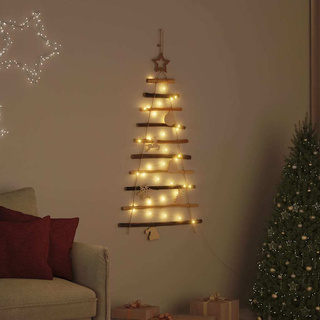 Choinka z 30 diodami LED Naturalny 90 cm jesion lite drewno