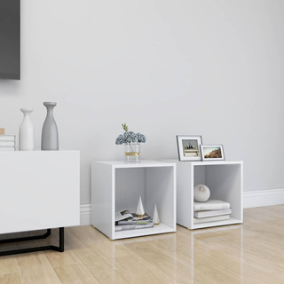 Szafki pod TV 2 szt., białe 37x35x37 cm materiał drewnopochodny