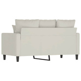 Sofa 2-osobowa, kremowy, 120 cm, tapicerowana aksamitem