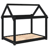 vidaXL Legowisko dla psa, czarne, 101x70x90cm, lite drewno sosnowe