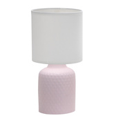 Lampka nocna Iner różowa ceramiczna z abażurem Candellux