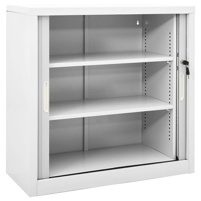 vidaXL Szafka z drzwiami przesuwnymi, szara, 90x40x90 cm, stal